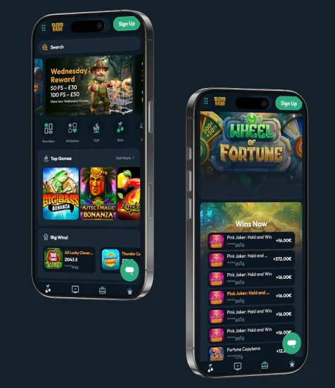 Slotorado casino mobile website showing games, promotions and smartphone navigation